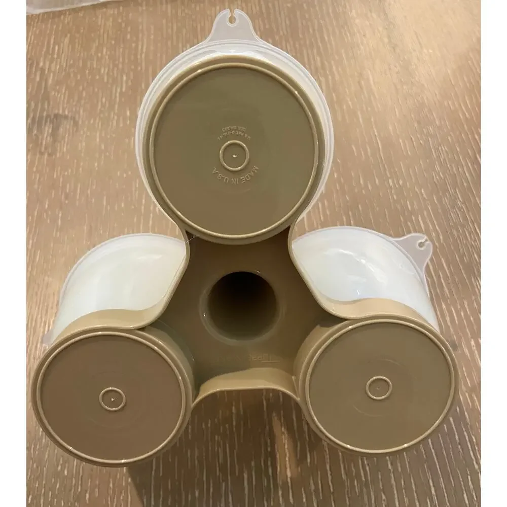 Vintage Beige and‎ White Condiment Caddy 757-3 Brand New